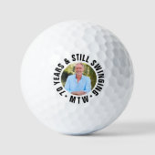 Monogram Foto 70ste Verjaardag Golfballen (Voorkant)