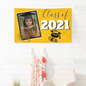 Monogram & Foto Afstuderen Aangepast kleurengoud Spandoek (Insitu)