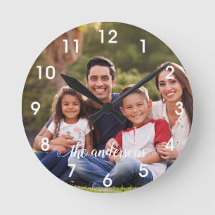 Monogram foto Calligrafie handgeschreven familie Ronde Klok