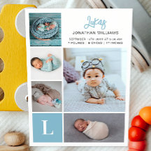 Monogram Foto Collage Baby Birth