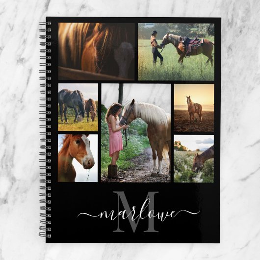 Monogram Foto Collage Black White Naam Planner