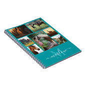 Monogram Foto Collage Blauwgroen Notitieboek Aange (Rechterzijde)