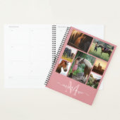 Monogram Foto Collage Blush Roze Naam Planner (Display)
