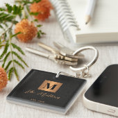 Monogram foto collage familie sleutelhanger (Voorkant Rechts)