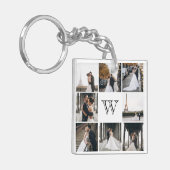 Monogram Foto Collage Gift Sleutelhanger (Voorkant Links)