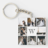 Monogram Foto Collage Gift Sleutelhanger (Voorkant)