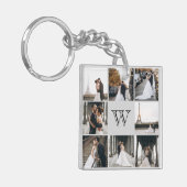 Monogram Foto Collage Gray Sleutelhanger (Voorkant Links)
