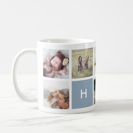 Monogram Foto Collage Mok | Leisteen (Links)