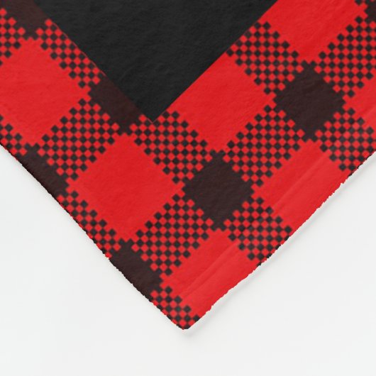 Monogram foto collage rode zwarte vleid fleece deken (Hoek)