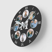Monogram Foto Collage Roman Numbers Ronde Klok (Hoek)
