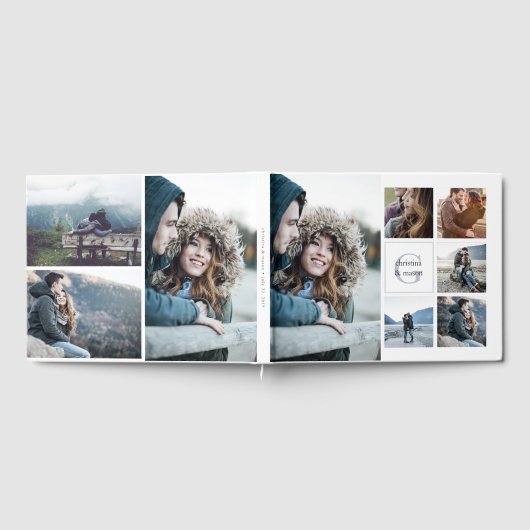 Monogram Foto Collage Wedding Gastenboek (Volledig)