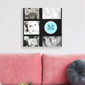 Monogram Foto Collage Wrapped Canvas Afdruk (Insitu (Woonkamer))