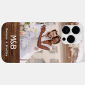 Monogram Foto Couple Wood Persoonlijke naam Case-Mate iPhone Case (Achterkant (horizontaal))