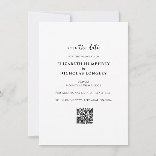 monogram | Foto De datum opslaan Save The Date (Achterkant)