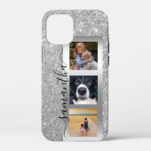 Monogram Foto Glitter Roos Gold Handgeschreven Case-Mate iPhone Case (Achterkant)