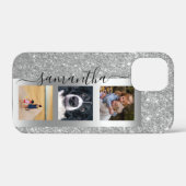Monogram foto glitters rose goud handgeschreven Case-Mate iPhone case (Achterkant (horizontaal))