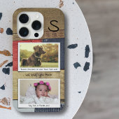 Monogram Foto Houten Korrel iPhone Hoesje