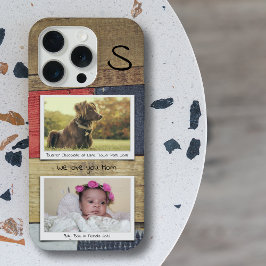 Monogram Foto Houten Korrel iPhone 15 Pro Case