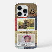 Monogram Foto Houten Korrel iPhone Hoesje (Achterkant)