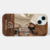Monogram Foto Houtstructuur Houten Gepersonaliseer Case-Mate iPhone Case (Achterkant (horizontaal))