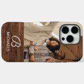 Monogram Foto Houtstructuur Houten Gepersonaliseer Case-Mate iPhone Case (Achterkant (horizontaal))