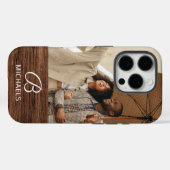 Monogram Foto Houtstructuur Houten Gepersonaliseer Case-Mate iPhone Case (Achterkant (horizontaal))