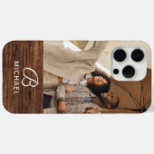 Monogram Foto Houtstructuur Houten Gepersonaliseer Case-Mate iPhone Case (Achterkant (horizontaal))