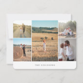 Monogram foto-inklage Elegant minimalistische fami Notitiekaartje (Achterkant)