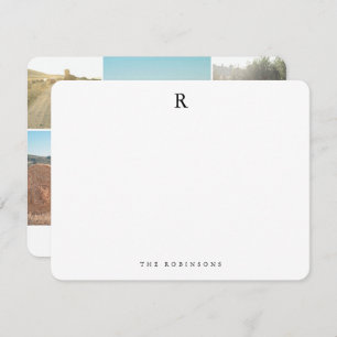 Monogram foto-inklage Elegant minimalistische fami Notitiekaartje