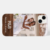 Monogram Foto Koppel Houten Gepersonaliseerde Naam Case-Mate iPhone Case (Achterkant (horizontaal))