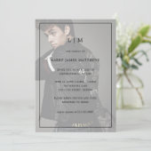 Monogram foto Moderne viering van het leven Kaart (Staand voorkant)