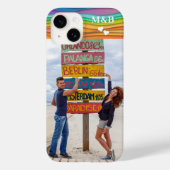 Monogram Foto Naam Kleurrijke Golf Trendy Modern Case-Mate iPhone Case (Achterkant)