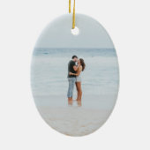 Monogram Foto Nautical First Kerstmis Engaged Keramisch Ornament (Achterkant)