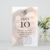 Monogram foto-overlay weddenschapstabel (Staand voorkant)