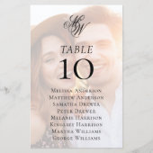 Monogram foto-overlay weddenschapstabel (Voorkant)