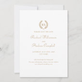 Monogram Foto Sla de datum bruiloft goud wit Kaart (Voorkant)