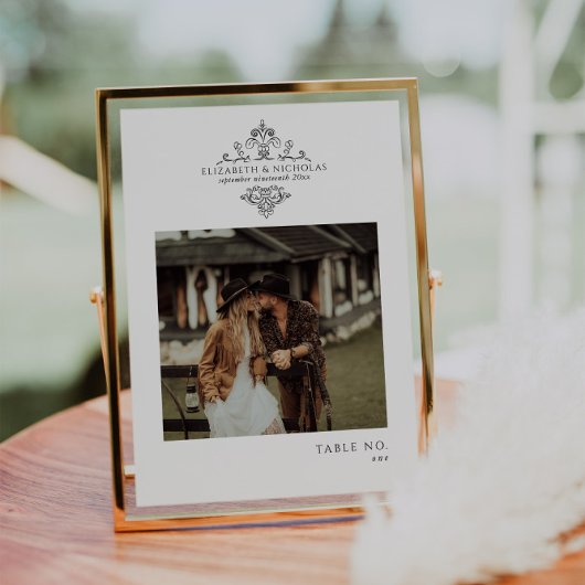 monogram foto | Tabelnummer Kaart