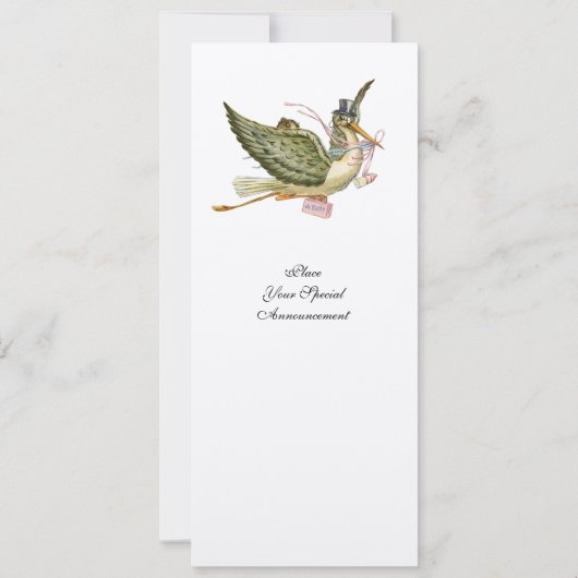 MONOGRAM FOTO-TEMPLATE VAN HET BABY SHOWER STORKEN KAART (Achterkant)