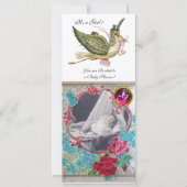 MONOGRAM FOTO-TEMPLATE VAN HET BABY SHOWER STORKEN KAART (Voorkant)