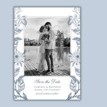 Monogram Foto Trouwkaart Save The Date