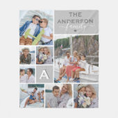Monogram foto van Cute Family Collage Fleece Deken (Voorkant)