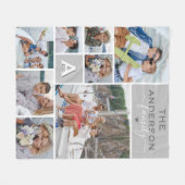 Monogram foto van Cute Family Collage Fleece Deken (Voorkant (Horizontaal))