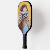 Monogram Fotocollage Aangepaste Kleur Pickleball P Paddle (Links)