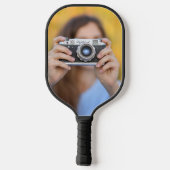 Monogram Fotocollage Aangepaste Kleur Pickleball P Pickleball Paddle (Achterkant)