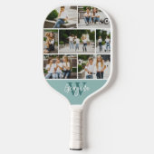 Monogram Fotocollage Aangepaste Kleur Pickleball Paddle (Achterkant)