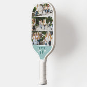 Monogram Fotocollage Aangepaste Kleur Pickleball Paddle (Links)