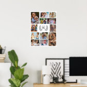 Monogram fotocollage familie poster (Thuiskantoor)