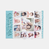 Monogram Fotocollage Gelukkige Verjaardag Oma Fleece Deken (Voorkant (Horizontaal))