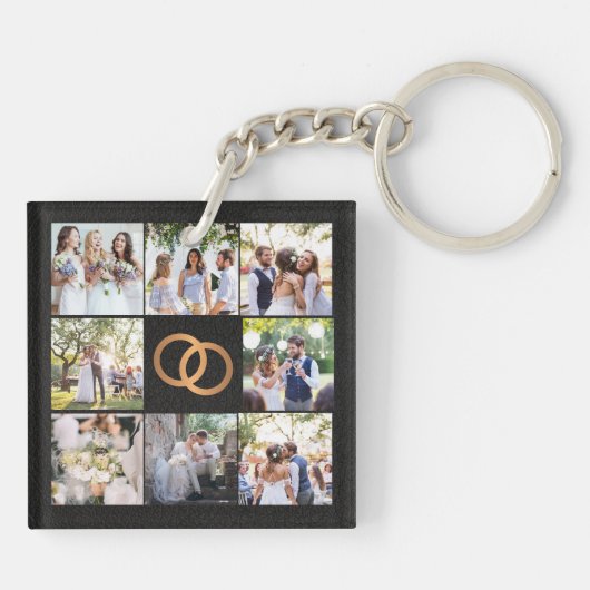 Monogram fotocollage sleutelhanger (Achterkant)