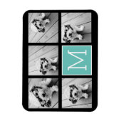 Monogram fotocollage - Tot 5 foto's zwart Magneet (Verticaal)